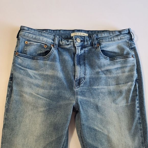 PacSun Slim Jeans Men's Size 33x32 Straight Leg Blue denim - Picture 4 of 13